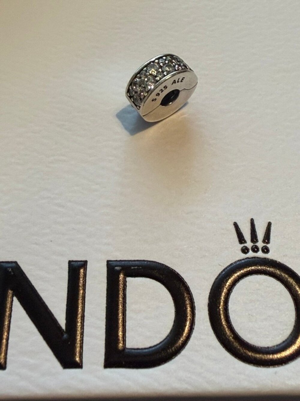 Pandora Clear Pave Clip Charm - Silver